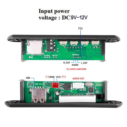 KEBIDU 9V/12V Car Radio Stereo MP3 Decoder Board - Bluetooth Wireless MP3 Player with USB, TF, and Remote Control