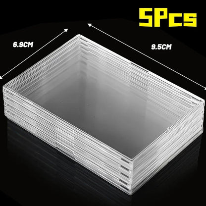 Clear Acrylic Snap Card Holder Case – Protective Trading Card Display Sleeve for Gaming, Sports & K-Pop Idol Photo Storage (Non-Magnetic)