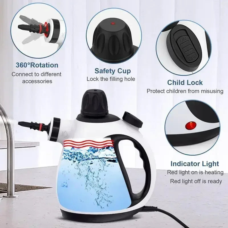 KOITAT Handheld Steam Cleaner – Multipurpose Portable Steamer for Home with 10-Piece Accessory Kit