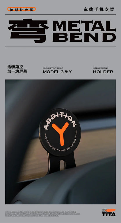Magnetic Steering Wheel Phone Holder for Tesla Model 3/Y/S/X – Universal Auto Mount Stand for Apple, Xiaomi & Huawei Smartphones
