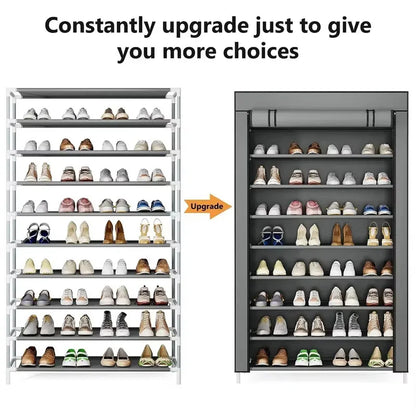 Non-Woven Multi-Layer Shoe Rack – Dormitory Door Cabinet, Space-Saving, Economical, Dustproof Home Storage Box