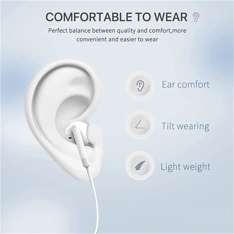 Original Type-C Wired Headphones – 3.5mm Earbuds for Xiaomi, Redmi, Poco, Huawei, Samsung