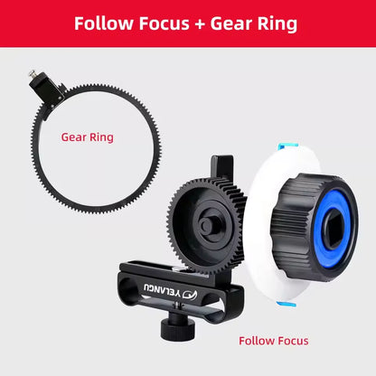 YELANGU Portable Mini Follow Focus Wireless Lens Control – DSLR Camera & BMPCC 4K Gimbal Quick Focus System Accessory