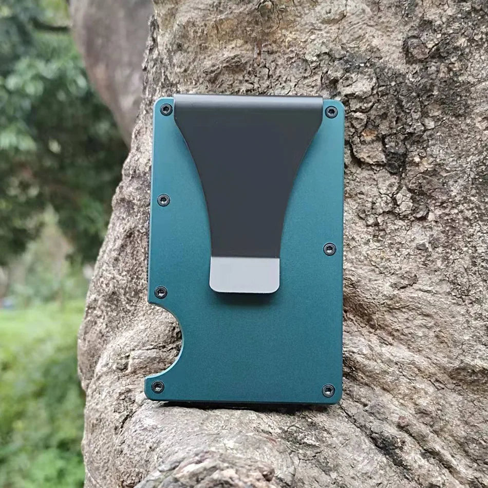 RFID Blocking Metal Wallet – Slim Aluminum Credit Card Holder & Money Clip for Business and ID, 2024 All Colors
