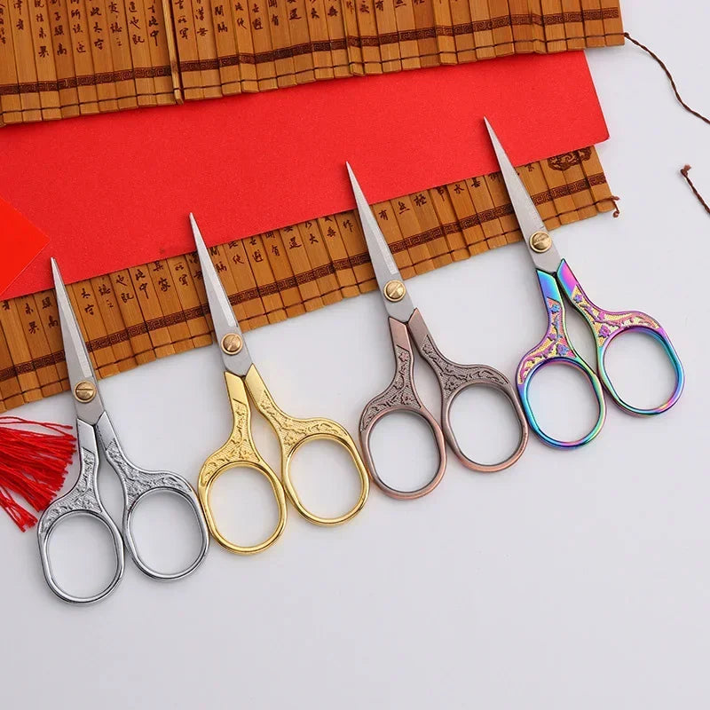 Stainless Steel Fabric Scissors – Colorful Embroidery Sewing Shears for Handicrafts & Household Use