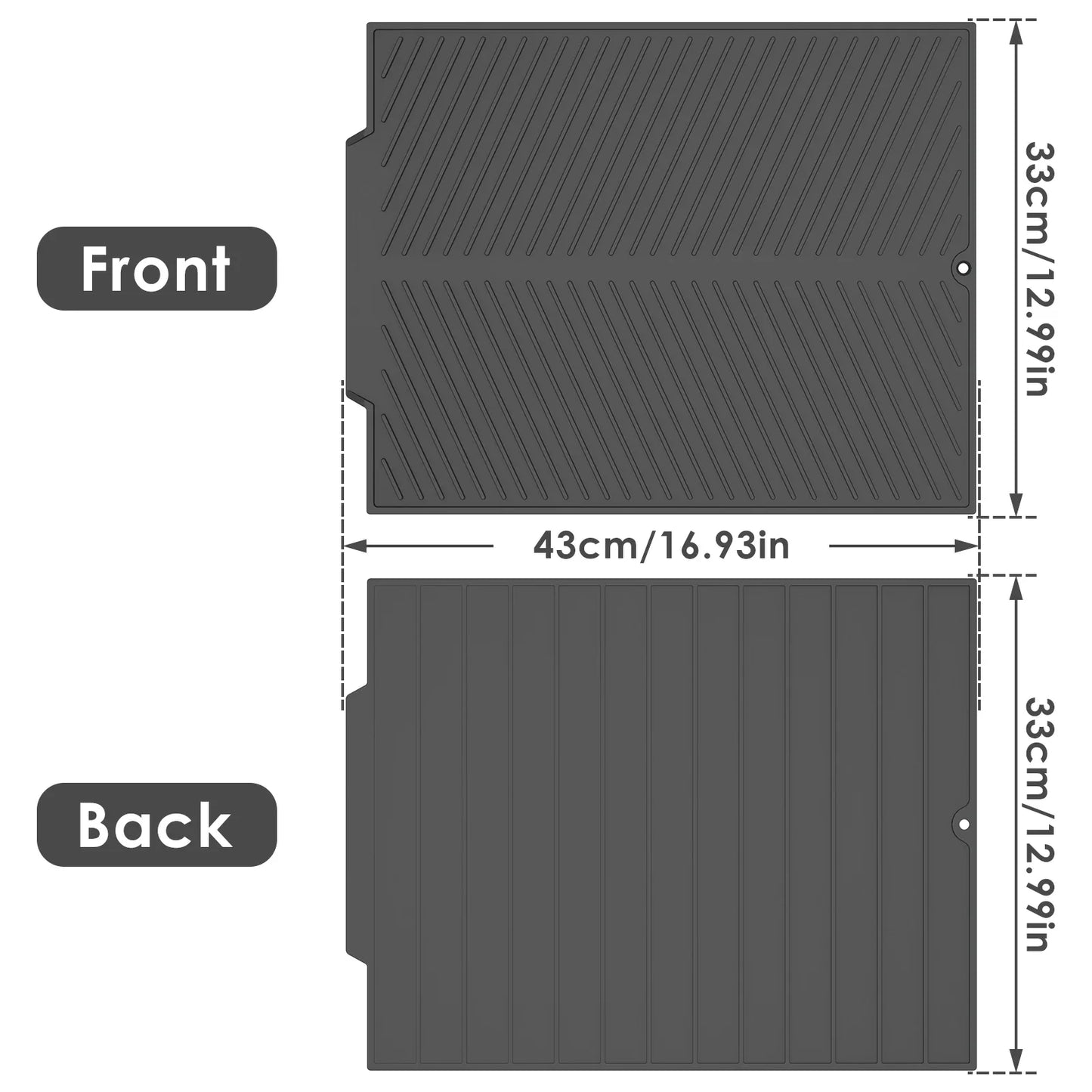 Ultra Absorbent Silicone Dish Drying Mat | Non-Slip, Fast Drying, Heat Resistant & Foldable Pad