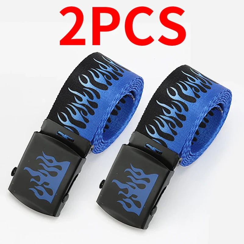 Punk Style Flame Belt – Trendy Hip-Hop Streetwear Accessory, Durable Unisex Fashion Decoration for Men & Women