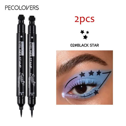 Star Liquid Eyeliner 2-in-1 — Black Moon Stamp Pencil, Waterproof Long-Lasting Easy-Apply Eye Makeup