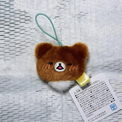 Rilakkuma Kawaii Cartoon Bear Plush Pendant - Cute Mobile Phone Lanyard & Birthday Gift for Kids