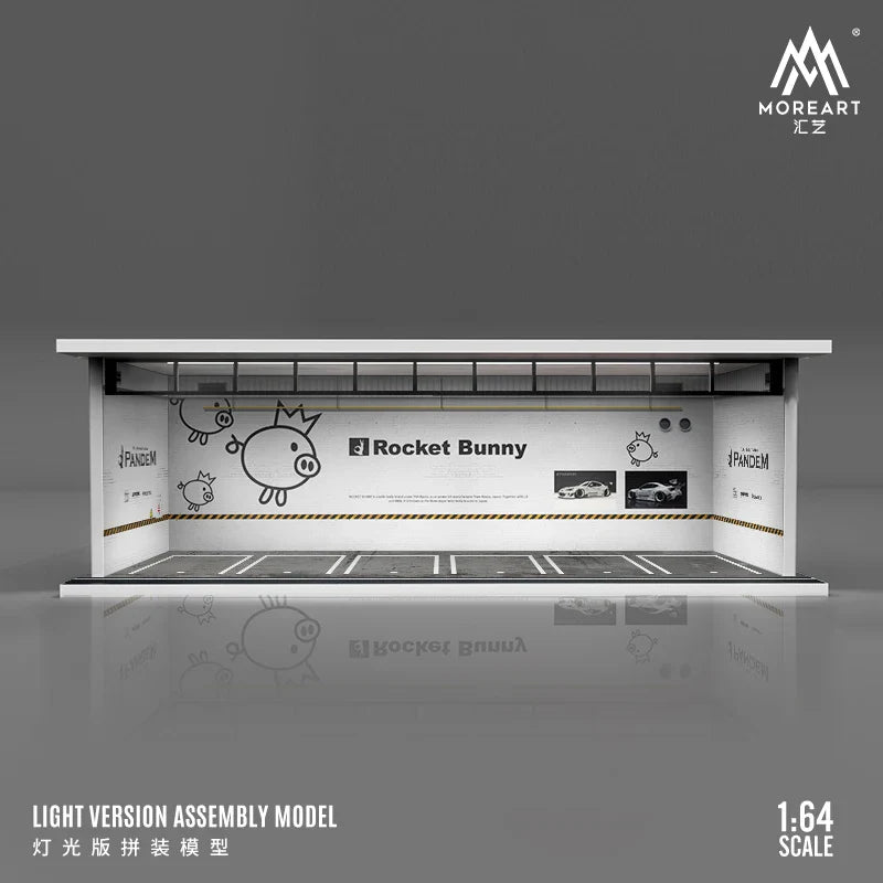 More Art 1:64 Diorama – 3D Car Assembly Lighting Model & Miniature Parking Lot Scene Props