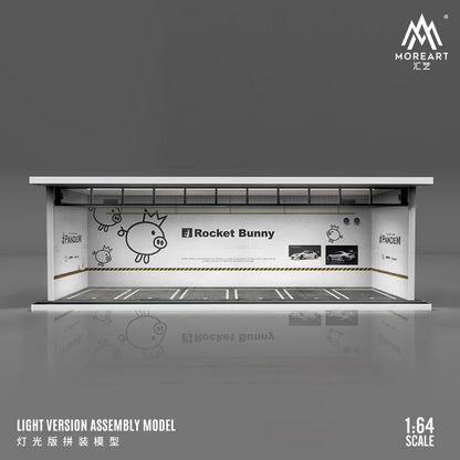 More Art 1:64 Diorama – 3D Car Assembly Lighting Model & Miniature Parking Lot Scene Props