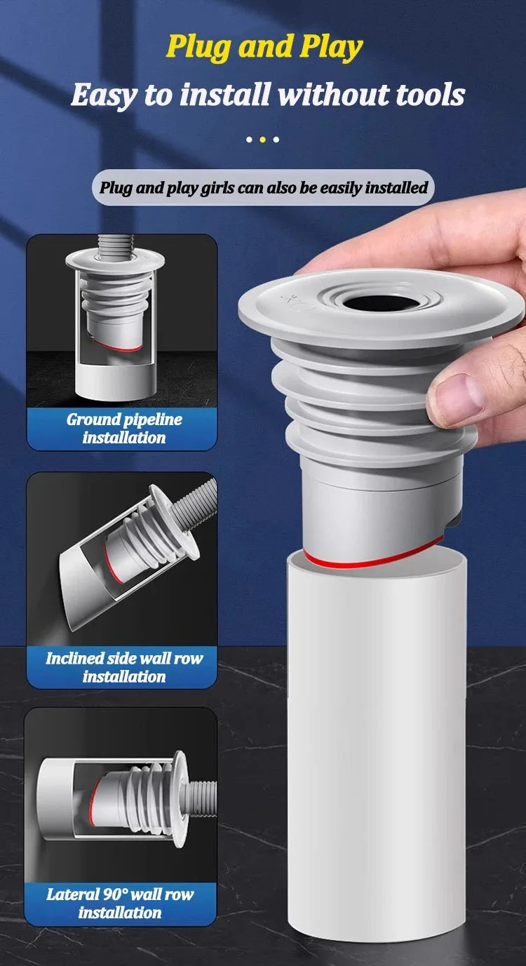 Silicone Bathroom & Kitchen Sink Seal Ring – Anti-Odor, Leak-Proof Floor Drain & Washing Machine Pipe Connector