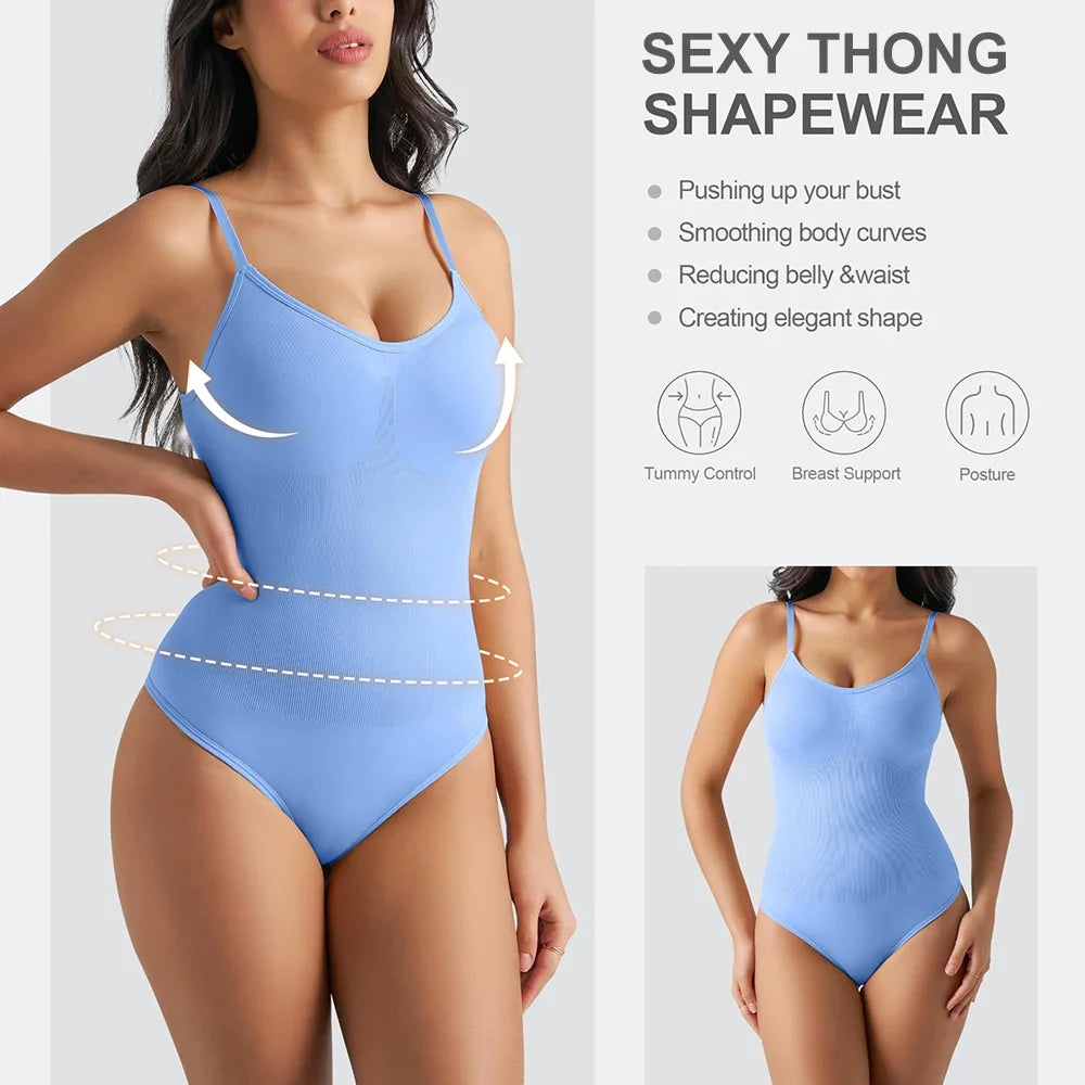 Women’s Tummy Control Shapewear Bodysuit - Butt Lifter Slimming Body Shaper for Invisible Under Dress Wear