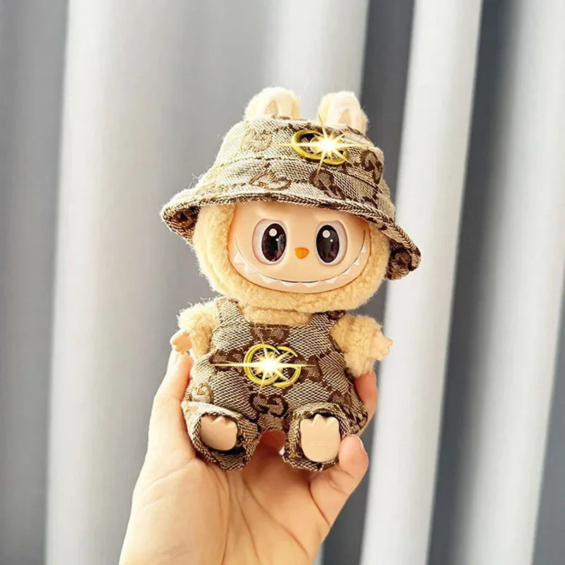 Anime Labubu Doll Clothes – Fashion Overalls for Labubu Idol V1/V2 Plush Dolls, 15cm/17cm Universal Accessories