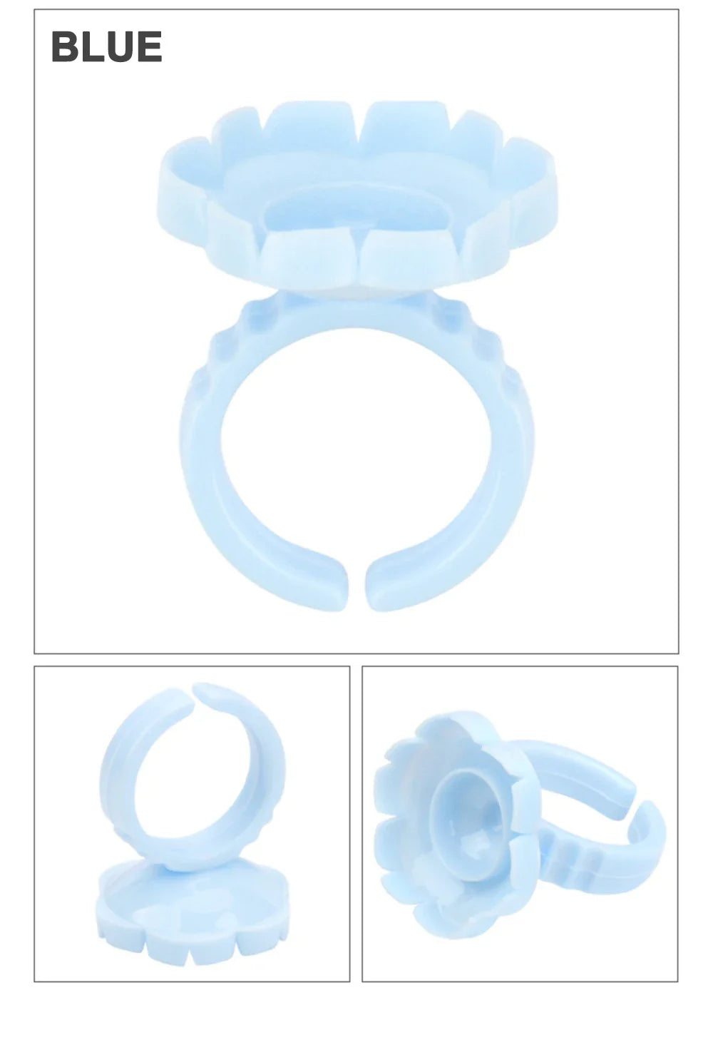 AILEISHI 100PCS Disposable Eyelash Glue Cup Rings – Lash Extension Pigment Holder Tattoo Makeup Tools