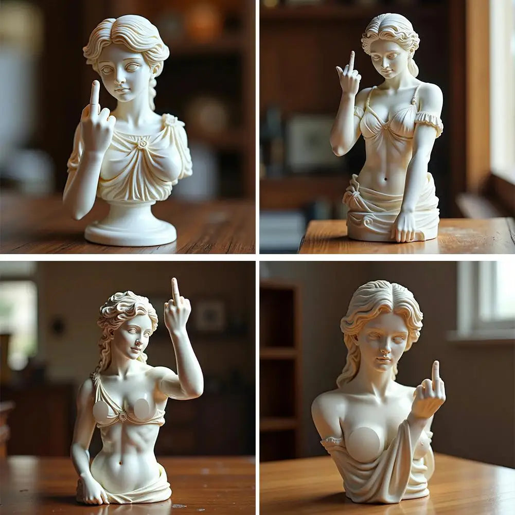 Vienna Goddess 3D Resin Statue — Funny Venus Figurine with Attitude, Home Decor Bust & Plaster Craft Sculpture