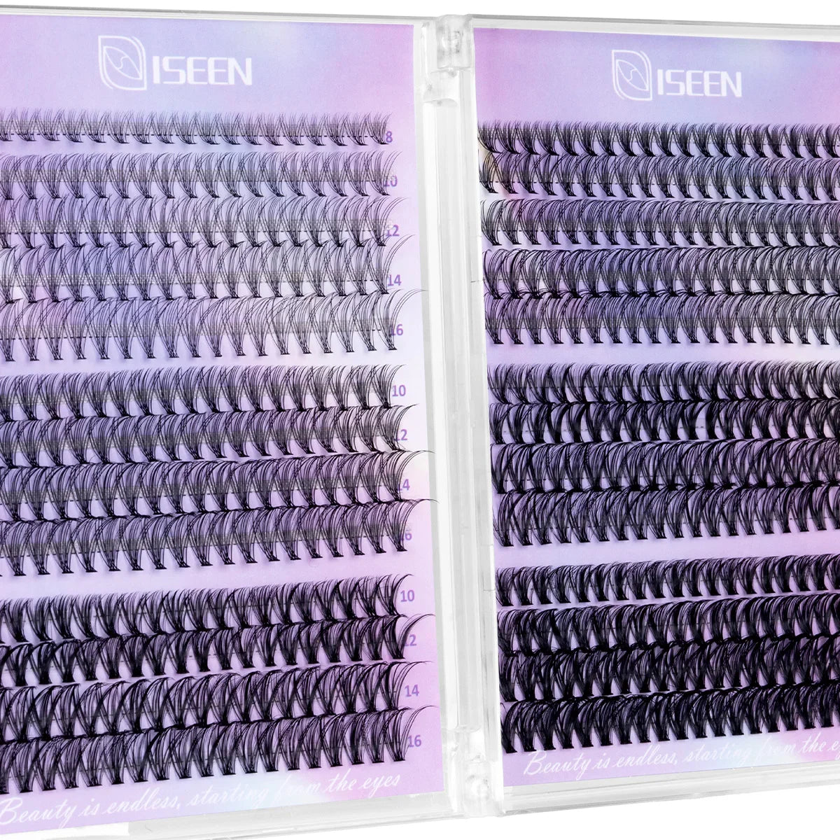 DIY Lash Clusters Kit – Wispy Natural C Curl Eyelash Extensions 8–16mm with Bond & Seal for Salon-Style Eyelash Makeup