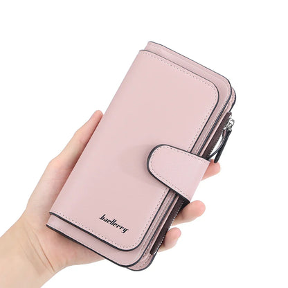 2024 Women’s Long Wallet – Custom Name Engraving, 15 Card Holders & Zippered Classic Purse