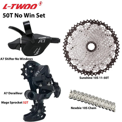 LTWOO A7 1x10S Groupset – 10-Speed Shifter & Derailleur with SUNSHINE Cassette 36T-50T & VXM Chain for MTB