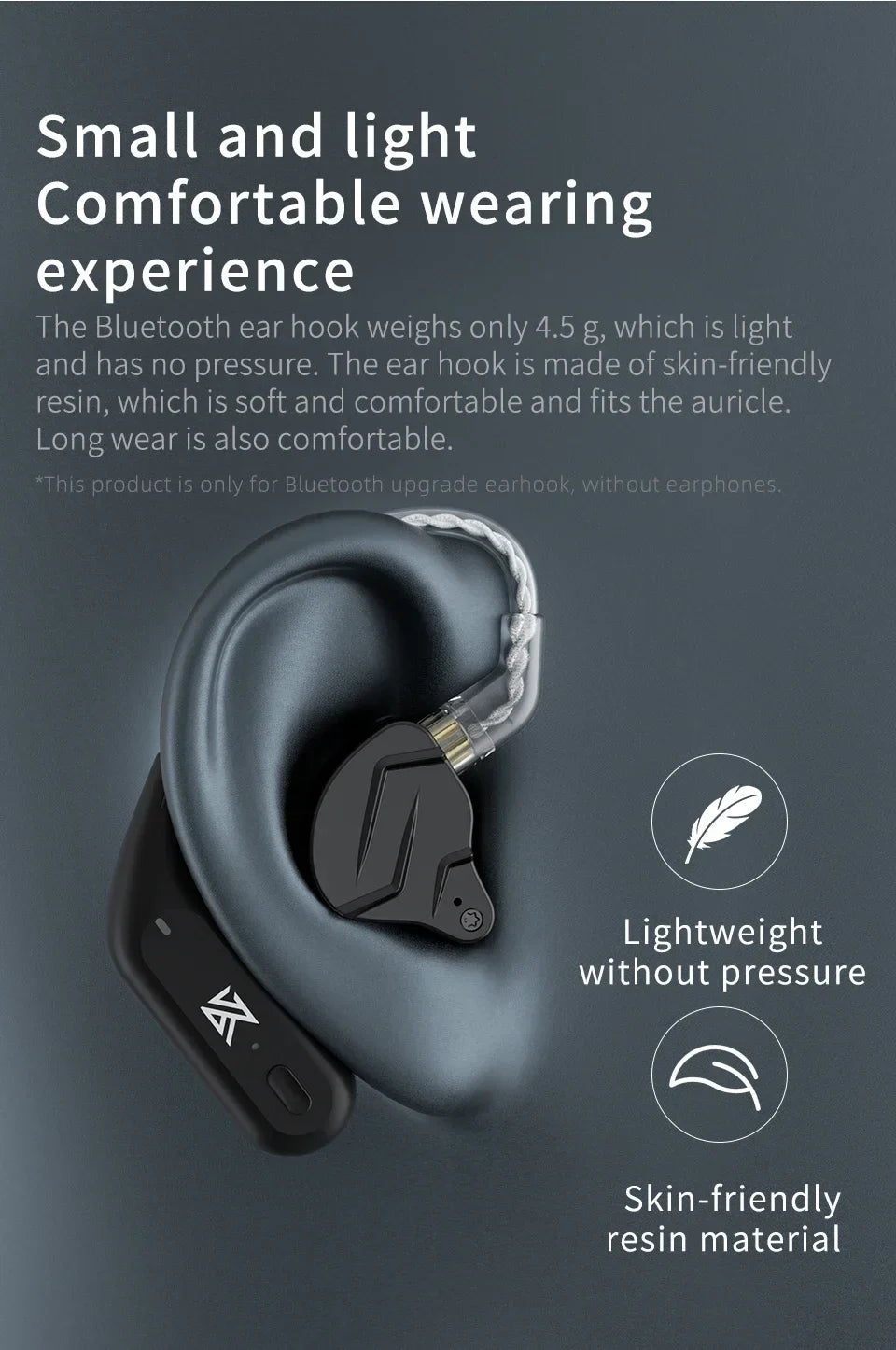 KZ AZ09 HD Bluetooth Earphones – Wireless HIFI Ear Hook Headset with Charging Case, Compatible with KZ EDXPRO ZSNPRO ZS10PRO