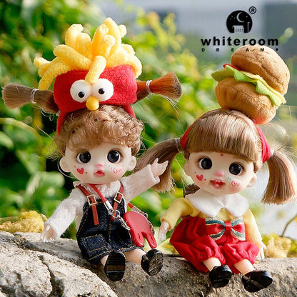 Mini Labbu Pocket Doll – Jointed Blythe-Style Boy & Girl Doll for Girls, Rainbow Ball Mobile Phone Decoration