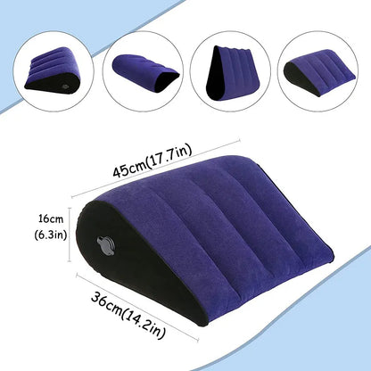 Multifunctional Inflatable Travel Pillow - Triangular Body and Lumbar Support Air Cushion for Yoga and Various Travel Positions