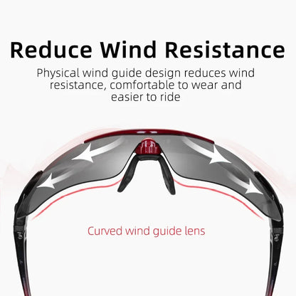 ROCKBROS Cycling Sunglasses — Polarized Photochromic MTB Sports Goggles with 5/3 Lenses