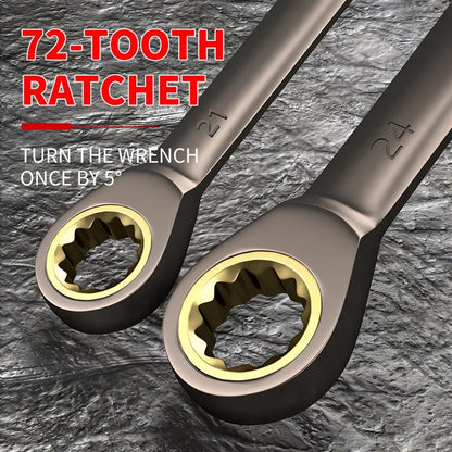 12pcs/6pcs Dual-Use Ratchet Wrench Set — 72-Tooth Quick Ratchet Heads with 180° Rotation Hardware Tools