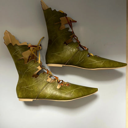 2023 Medieval Gothic Elf Witch Lace-Up Shoes – Retro Cosplay Boots for Women & Men, Carnival and Party Accessories