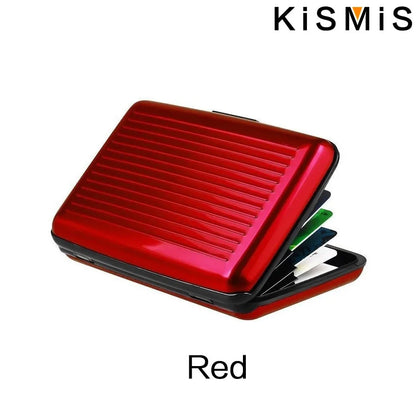 KISMIS RFID Metal Wallet – Business ID & Credit Card Protector for Men & Women, Card Holder with Package Box