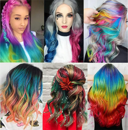 10-Color Hair Dye Comb Set – Multi-Color Disposable Hair Coloring Makeup Toy Kit for Girls