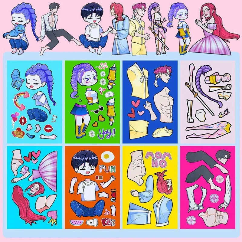 Kpop Demon Hunters Sticker Set — DIY Scrapbooking, Phone, Luggage & Skateboard Waterproof Decals