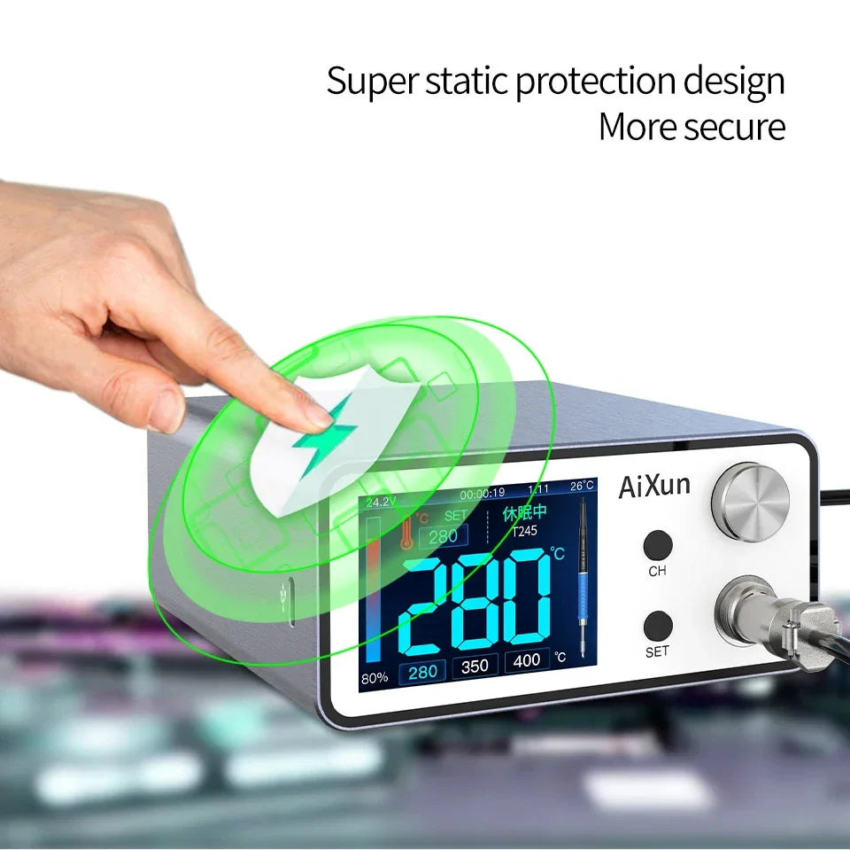 Aixun 200W T3A Smart Soldering Station – T12/T245 Handle for PCB & BGA Motherboard Welding Repair Tools