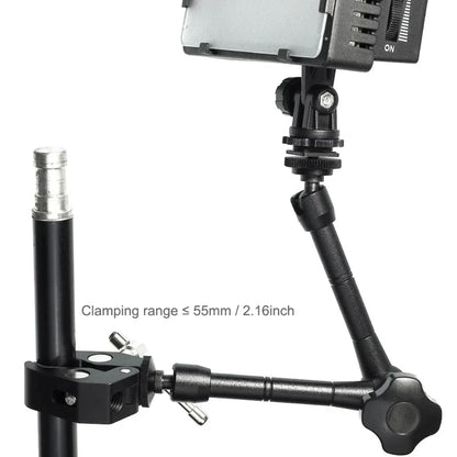 Super Clamp with 7"/11" Adjustable Magic Arm | Articulating Mount for Monitor, LED Light, DSLR Camera, Flash & LCD Video Gear
