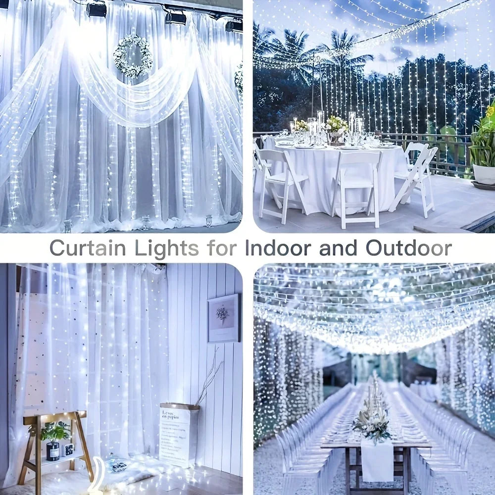 Remote Control Fairy Lights - USB LED Curtain String Lights for Christmas & Party Decor