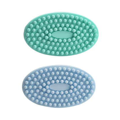 Exfoliating Silicone Bristle Sponge – Dead Skin Scrubber & Scalp Massager Bath Brush