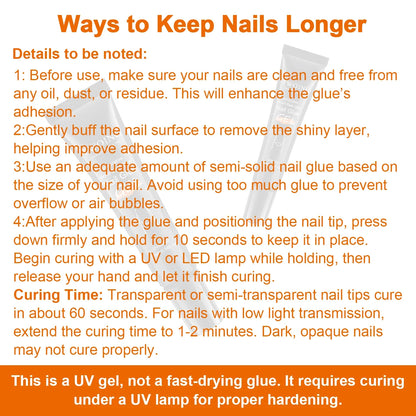 Solid Nail Glue for Press-On Nails – Acrylic Gel Adhesive for Manicure Extensions and Long-Lasting False Nails