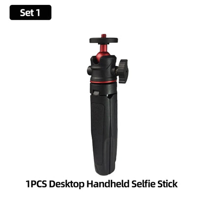 Extendable Mini Camera Tripod with 360° Ball Head - Portable Vlog Travel Selfie Stick Handle for GoPro, Insta360, DJI, SLR