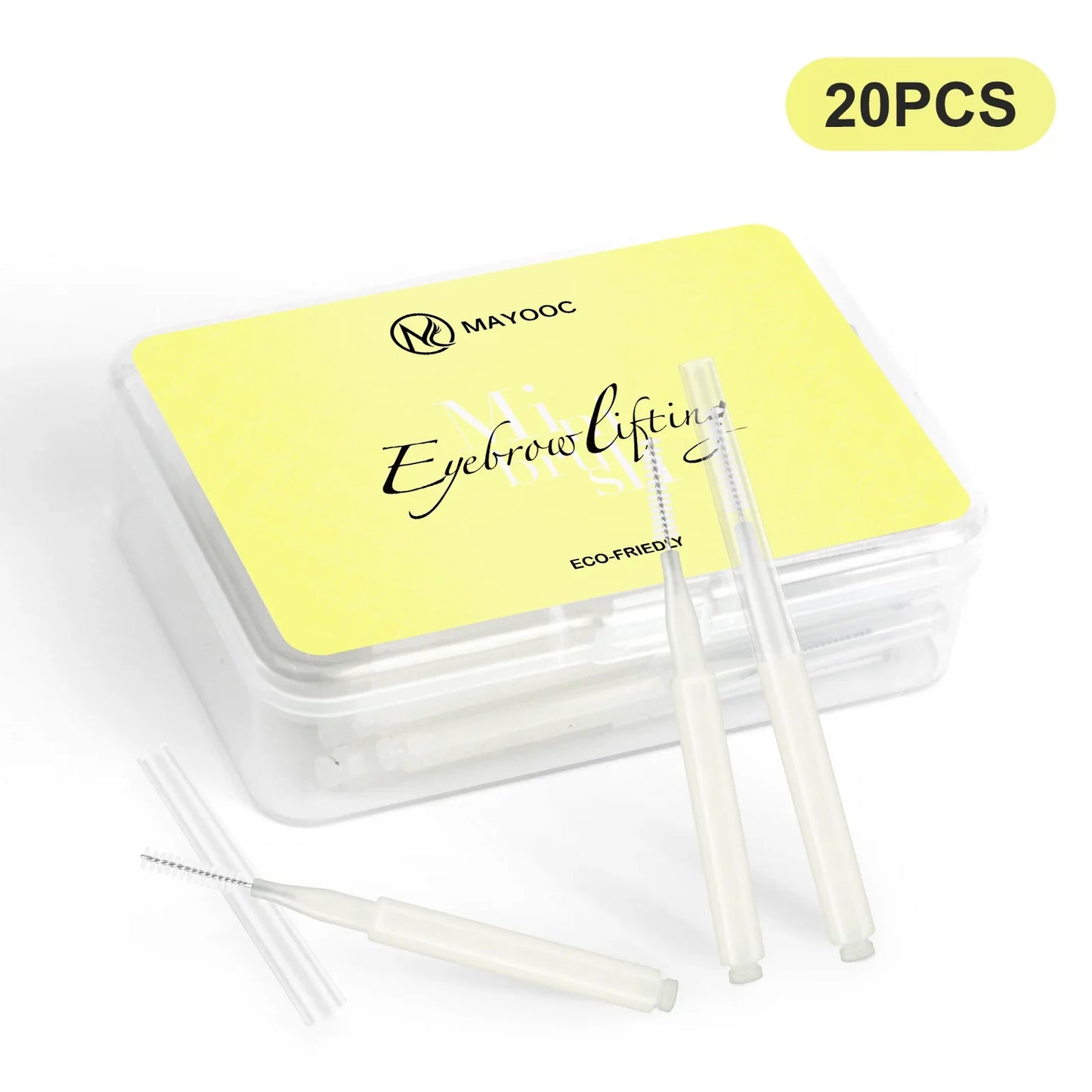 MAYOOC Mini Eyebrow Brush – Disposable Brow Lifting & Perm Brushes, Bendable Micro Eyelash Applicators Tools