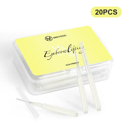 MAYOOC Mini Eyebrow Brush – Disposable Brow Lifting & Perm Brushes, Bendable Micro Eyelash Applicators Tools