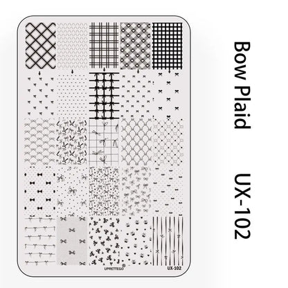UX Serial 2 Stainless Steel Stamping Plate Template – Vintage Abstract Fabric Texture Pattern for Nail Art, Floral Lace, Xmas & Halloween Designs (UX52)