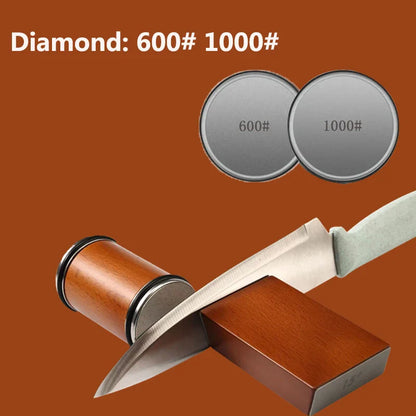 15° & 20° Rolling Diamond Knife Sharpener – Magnetic Holder with Angle Roller, Kitchen Sharpening Stone Kit