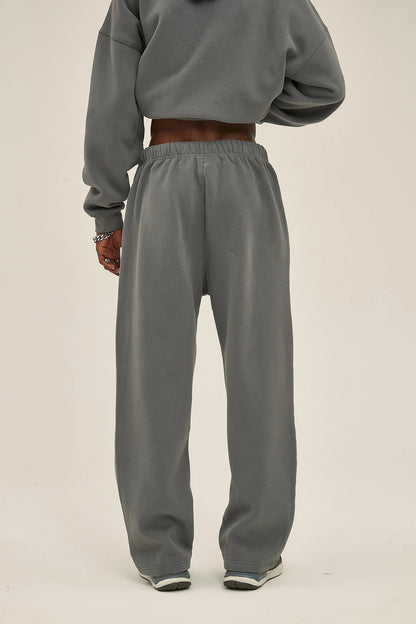 Straight-Lined Solid Color Cashmere Sweatpants – Soft Cozy Lounge Pants