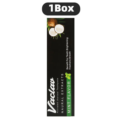 Activated Charcoal Mint Toothpaste – Natural Teeth Whitening, Plaque Removal, No Artificial Colors