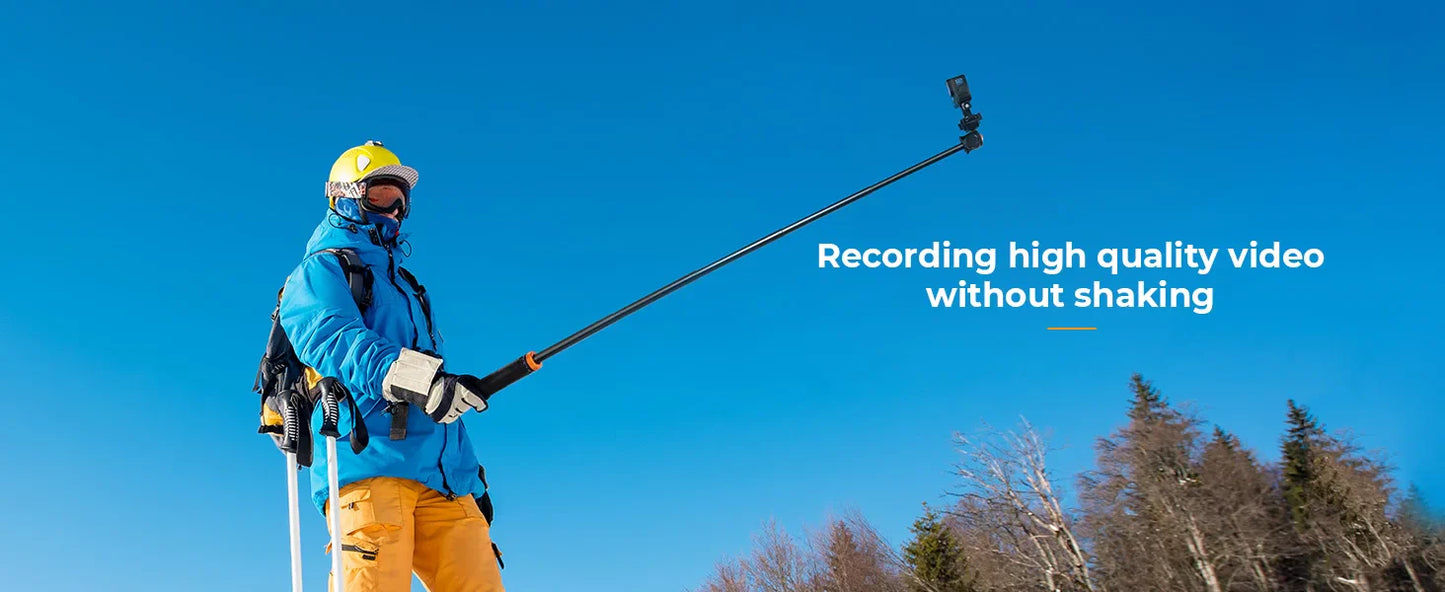 K&F Concept MS08 62'' Phone Tripod – 1.58m Selfie Stick with Bluetooth Remote & GoPro Adapter (Black & Orange)
