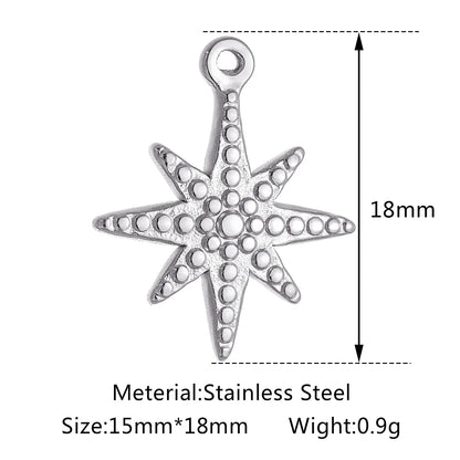 Stainless Steel Sunburst Sun Moon Star Charms Pendant – DIY Jewelry Making for Necklace, Bracelet & Earrings