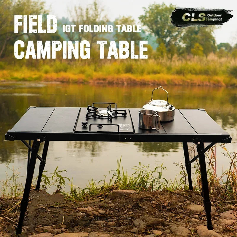 IGT Tactical Spliceable Table – Portable Outdoor Camping Table, Lightweight Aluminum Alloy for Picnic, Hiking & BBQ