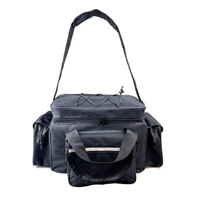Large Waterproof Fishing Tackle Bag - Two-Layer Nylon Shoulder Bag for Outdoor Gear & Fishing Equipment