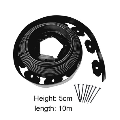 5M/10M Garden Lawn Edge Border Fence – Flexible Landscape Edging with 15 Spikes for Outdoor Garden Path & Lawn Decoration