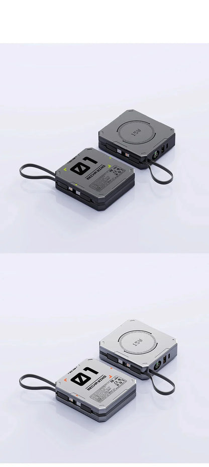 10000mAh Magnetic Wireless Power Bank - 22.5W Fast Charging, Portable Mini External Battery Charger with Cable for Xiaomi